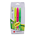 FORAY® Erasable Highlighters With Chisel Tips, Assorted Colors, Pack Of 3