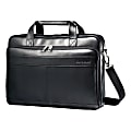 Samsonite LEATHER SLIM BRIEFCASE Color Black