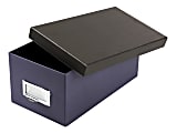 Oxford® Index Card Storage Box, 4" x 6", Indigo/Black
