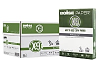 Boise® X-9® Multi-Use Printer & Copier Paper, Letter Size (8 1/2" x 11"), 5000 Total Sheets, 92 (U.S.) Brightness, 20 Lb, White, 500 Sheets Per Ream, Case Of 10 Reams
