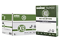 Boise® X-9® Multi-Use Printer & Copy Paper, White, Letter (8.5" x 11"), 5000 Sheets Per Case, 20 Lb, 92 Brightness, Case Of 10 Reams