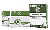 Boise® X-9® 3-Hole Punched Multi-Use Printer & Copy Paper, White, Letter (8.5" x 11"), 5000 Sheets Per Case, 20 Lb, 92 Brightness, Case Of 10 Reams