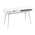 Bush Furniture Nora 54"W Writing Desk, Pure White, Standard Delivery