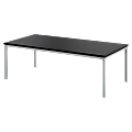 basyx by HON® Tubular Steel Frame Coffee Table, Rectangle, Black/Silver
