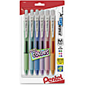 Pentel® EnerGel-X Pastel Barrel Retractable Gel Pens, Medium Point, 0.7 mm, Tinted Barrel, Assorted Ink, Pack Of 6 Pens