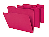 Office Depot® Brand Heavy-Duty Top-Tab File Folders, 3/4" Expansion, 8 1/2" x 11", Letter Size, Red, Pack Of 18