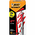 BIC Mark-it Fine-Point Permanent Markers, Red Ink, Silver Barrel, Pack Of 12 1 thumbnail image