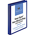 Business Source Navy D-ring Binder - 1" Binder Capacity - Letter - 8 1/2"x11" Sheet Size - D-Ring Fastener(s) - 4 Pocket(s) - Polypropylene - Navy 1 thumbnail image