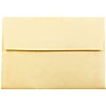 JAM Paper® Booklet Envelopes, #4 Bar (A1), Gummed Seal, 30% Recycled, Antique Gold, Pack Of 25