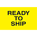 Preprinted Special Handling Labels, DL2641, "Ready to Ship", 5" x 3", Bright Yellow, Roll Of 500