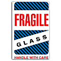 Tape Logic® Preprinted Shipping Labels, DL1570, "Fragile Glass Handle With Care", 4" x 6", Red/White, Roll Of 500