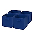 Honey-Can-Do Non-Woven Foldable Cubes, 11 7/16"H x 10 5/8"W x 10 5/8"D, Blue, Pack Of 4