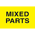 Preprinted Special Handling Labels, DL2521, "Mixed Parts", 5" x 3", Bright Yellow, Roll Of 500