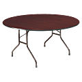 Iceberg Premium Wood Laminate Folding Table, Round, 60"W x 60"D, Mahogany/Steel Gray 1 thumbnail image