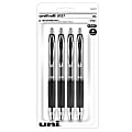 uni-ball® Signo Gel 207™ Retractable Gel Pens, Medium Point, 0.7 mm, Clear Barrel, Black Ink, Pack Of 4 Pens