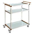 Safco® 3-Shelf Refreshment Cart, Large, 35"H x 24 3/4"W x 35"D, Silver