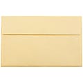 JAM Paper® Parchment Booklet Invitation Envelopes, A10, Gummed Seal, 30% Recycled, Antique Gold, Pack Of 25