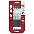 uni-ball® 207™ Retractable Fraud Prevention Gel Pens, Medium Point, 0.7 mm, Black Barrels, Assorted Ink Colors, Pack Of 4 Pens 1 thumbnail image