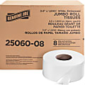 Genuine Joe 2-Ply Embossed Jumbo Roll Toilet Paper, 1000 Sheets Per Roll, Pack Of 8 Rolls
