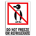 Tape Logic® Preprinted International Safe-Handling Labels, DL4040, "Do Not Freeze Or Refrigerate", 3" x 4", Red/Black/White, Roll Of 500