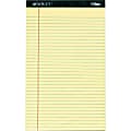 TOPS Docket Letr Legal Pads, 0.34" Ruled, Perforated, Legal Size, 50 Sheets Per Pad, Canary Paper/Green Marble Binding, Pack Of 12