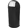 Genuine Joe Classic Round-Top Receptacle, 12 Gallons, Black