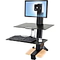Ergotron® WorkFit-S Sit-To-Stand Workstation, Single LD, Black
