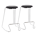 LumiSource Finn Counter Stools, Black Seat/White Frame, Set Of 2 Stools 1 thumbnail image