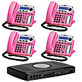 XBLUE Networks X16 Corded Telephone Bundle, Pink, Set of 4