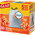 Glad® Tall Kitchen OdorShield Trash Bags With Febreze® Freshness, 13 Gallons, Hawaiian Aloha Scent, White, Pack Of 80 Trash Bags 1 thumbnail image