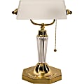 Ledu Executive Banker's Lamp, Frosted Glass