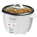 Black & Decker™ 14-Cup Rice Cooker, Silver/White 1 thumbnail image