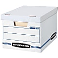 Bankers Box® Stor/File™ Standard-Duty Storage Boxes, Letter/Legal Size, 15" x 12" x 10", White/Blue, Case Of 12 - 00703 1 thumbnail image