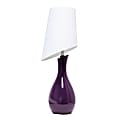 Elegant Designs Curved Ceramic Table Lamp with Asymmetrical Shade, 28.5"H, Purple/White 1 thumbnail image