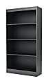 South Shore Axess 56"H 4-Shelf Contemporary Bookcase, Black/Dark Finish, Standard Delivery