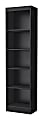 South Shore Axess 69"H 5-Shelf Narrow Bookcase, Pure Black