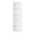 South Shore Axess 69"H 5-Shelf Narrow Bookcase, Pure White