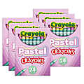 Crayola Pastel Crayons, 3-5/8", Assorted Colors, 24 Crayons Per Pack, Bundle Of 6 Packs 1 thumbnail image
