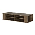 South Shore City Life Wall Mounted Media Console, Weathered Oak