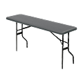 Iceberg Resin Folding Table, 60"W x 18"D , Charcoal/Black 1 thumbnail image