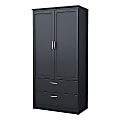 South Shore Acapella Wardrobe Armoire, Pure Black