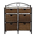 SEI Furniture Iron/Wicker Storage Chest, Rectangle, Black/Brown