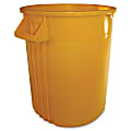 Gator Plus 44-gallon Container - 44 gal Capacity - Round - Impact Resistant, Crush Resistant, Handle - 31.5" Height x 23.1" Width - Polyethylene Resin, Plastic - Yellow - 1 Each 1 thumbnail image