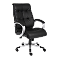 Lorell® Tufted Ergonomic Faux Leather Executive Swivel Chair, Black 1 thumbnail image