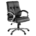 Lorell® Manager Bonded Leather Swivel Chair, Black 1 thumbnail image