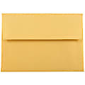 JAM Paper® Booklet Envelopes, #4 Bar (A1), Gummed Seal, Stardream Gold Metallic, Pack Of 25