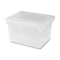 Lorell® Storage File Box With Lift-Off Lid, Letter/Legal Size, 18" x 11" x 14 3/16", Clear