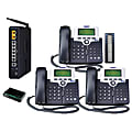 XBLUE Networks XB4703-10 VoIP Office Telephone System With 3 VoIP Telephones, Charcoal