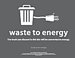 Recycle Across America Waste-To-Energy Standardized Recycling Labels, WTE-8511, 8 1/2" x 11", Charcoal 1 thumbnail image