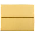 JAM Paper® Booklet Invitation Envelopes, A2, Gummed Seal, Stardream Metallic Gold, Pack Of 25